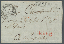 Großbritannien - Vorphilatelie: 1798, L2 PORT-PAYE / ARM. D'ANGLETERR Beside Oval Postmark ARMEE D'A - ...-1840 Préphilatélie