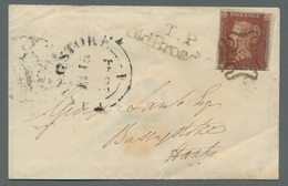 Großbritannien: 1841, "1 P. Reddish Brown", Single Franking From Right Margin With Clear MC "3" On L - Covers & Documents