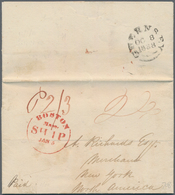 Großbritannien - Guernsey: 1838, Folded Letter From "GUERNSEY OC 8 1838" To NEW YORK. With Taxation - Guernsey