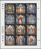 Großbritannien - Guernsey: 1993, 12 Values "Glass Painting Christmas" As Completely Imperforated Min - Guernesey