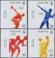 Großbritannien - Guernsey: 2004, 4 Values "Summer Olympics In Athens - Discus Throwing - Javelin - R - Guernesey