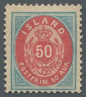 Island: 1892, "50 Aur. Light Blue/pink With Perforation 12 ¾", Mint Hinged, Very Fresh And Fine, Mi. - Altri & Non Classificati