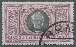 Italien: 1923, Manzoni 5 Lire Cancelled ROME With Unsteady Perforation, Michel 2,000, - Euro, Sasson - Unclassified