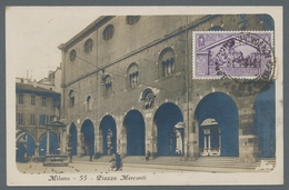 Italien: 1931, 2000. Birthday Of Vergil 30 Centesimi On Picture Postcard From Milan "Piazza Mercanti - Unclassified