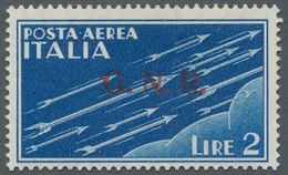 Italien - Militärpostmarken: Nationalgarde: 1944, "25 C. To 2 L. Airmail With Overprint", Mint Never - Andere & Zonder Classificatie