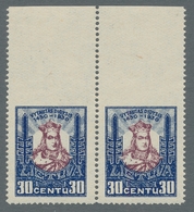 Litauen: 1930, "30 C. Vytautas Imperforated On Top", Mint Never Hinged Pair Of Two, Very Fresh And F - Litouwen