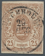 Luxemburg: 1859, "25 C. Brown", Used With Central LUXEMBOURG, Full/wide Margins, Very Fresh And Fine - Altri & Non Classificati