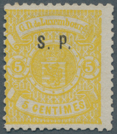 Luxemburg - Dienstmarken: 1881, "S.P." Imprint On 5 C. 1880 Issue. Certifiate Pascal Scheller "Neuf - Servizio