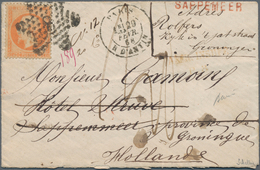 Niederlande: 1868, Incoming Mail From France Franked 40c Napoléon III Tied By Star „8“ And Cds PARIS - Other & Unclassified