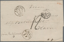Portugal - Madeira - Funchal: 1874, Folded Letter From FUNCHAL Via England To Le Havre. Showing Brit - Funchal