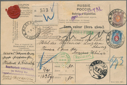 Russland: 1910 Accompanying Card For A Parcel From Moscow Via Kibarty, Eydtkuhnen And Romanshorn To - Storia Postale