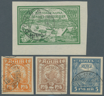 Russland: 1921, 1 R - 5 R And 2250 R Thin Paper, Stamped. Mostly TP0 - Storia Postale