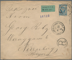 Russland - Ganzsachen: 1899 Registered And Uprated Pse With Very Unusual Green Label (usually Were U - Stamped Stationery
