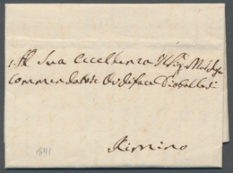 San Marino - Vorphilatelie: 1841, Pre-philatelic Letter From San Marino With Complete Content To Rim - ...-1877 Voorfilatelie