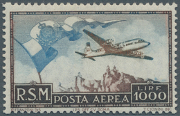 San Marino: 1951, 1000 Lire Airmail Stamp, Mint Never Hinged - Neufs