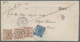 Schweden: 1866, 30 ö Brown, Three Singles And 12 ö Blue, Each Tied By Cds UPSALA 4.4. (1866) On Sing - Autres & Non Classés