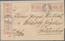 Schweden - Dienstmarken: 1874 Four Officials 3 øre Brown (one Pair) Used On 1879 Cover From Altuna T - Servizio