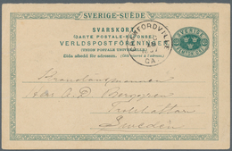 Schweden - Ganzsachen: 1889, "15 Öre Blue-green, Answer Part", Answer Part Used In Extremely Rare Ov - Postal Stationery