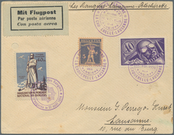 Schweiz: 1924, 40 C Flugpostmarke In MiF Mit 5 C Tell Und 40 Cts. SOLDATENMARKE Auf Flugpostbrief La - Gebruikt