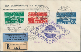 Schweiz: 1932, Kataultpost, Vertragsstaaten: Einschreiben Ab BASEL 1 Mit Blauem Bestätigungsstempel - Gebruikt