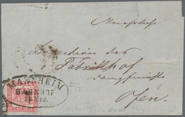 Ungarn: 1868, Incoming Mail From BADEN/GERMANY Stamped With 3 Kr Red Cancelled With Oval Postmark "M - Briefe U. Dokumente