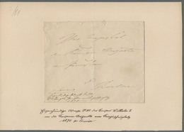 Autographen: 1870, "Kaiser Wilhelm I." (aus Der Zeit Als Er Noch Nur König Von Preußen War) Handschr - Andere & Zonder Classificatie