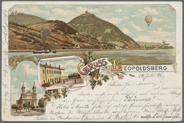 Ansichtskarten: Österreich: 1896, "Gruss Vom Leopoldsberg"-Lithokarte Mit Einem Abgebildeten Kleinen - Altri & Non Classificati