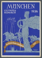 Thematik: Olympische Spiele / Olympic Games: 1936 - BERLIN: Seltene Colorkarte MÜNCHEN/OLYMPIA-SOMME - Sonstige & Ohne Zuordnung