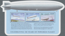 Thematik: Zeppelin / Zeppelin: 2003, NAURU: 100 Years Of Powered Flight (Zeppelin) Complete Set In A - Zeppelin