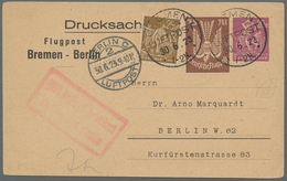 Flugpost Deutschland: 1923, Drei Flugpost-Privatganzsachenkarten Je Mit Wertstempel 25 Mark Holztaub - Airmail & Zeppelin