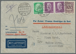 Flugpost Deutschland: 1932-1933, Drei Luftpost-Briefe Mit Aufdruck "PAR AVION: France-Amérique Du Su - Luft- Und Zeppelinpost