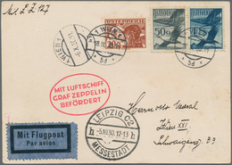 Zeppelinpost Europa: 1930, Fahrt Nach Leipzig, Österreichische Post, Karte Mit Flugpost-Frankatur Ab - Altri - Europa