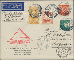 Zeppelinpost Europa: 1931, Trip To Egypt, Dutch Mail, Cover Bearing Attractive Franking From "AMSTER - Autres - Europe