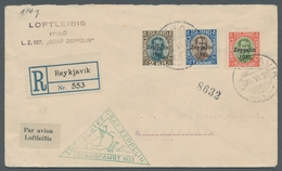 Zeppelinpost Europa: 1931 - Islandfahrt, R-Brief Der Isländ. Post Mit Komplettem Satz (Mi. 147-49), - Sonstige - Europa