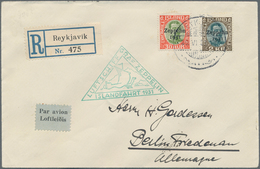 Zeppelinpost Europa: 1931, Trip To Iceland, Registered Cover Bearing 30a. And 2kr. From "REYKJAVIK 3 - Europe (Other)