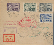 Zeppelinpost Europa: 1931, Polar Flight, Soviet Mail, Registered Cover Bearing Complete Set Of Perfo - Andere-Europa