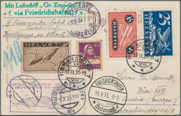 Zeppelinpost Europa: 1931, 2.Südamerikafahrt, Schweizer Post, Ansichtskarte Mit Dekorativer Frankatu - Andere-Europa