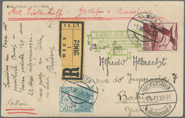 Zeppelinpost Europa: 1933, 2.Südamerikafahrt, Österreichische Post, R-Ansichtskarte Mit Flugpost-Fra - Otros - Europa