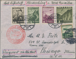 Zeppelinpost Europa: 1936, 1.Nordamerikafahrt, Österreichische Post, Brief Mit Bunter Flugpost-Frank - Andere-Europa