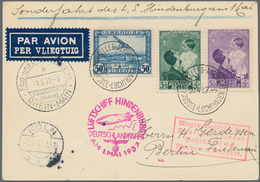 Zeppelinpost Europa: 1937, Attempted Germany Trip, Belgian Mail, Printed Matter Card Bearing 1.35fr. - Autres - Europe