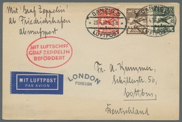 Zeppelinpost Deutschland: 1930 - Englandfahrt, Zuleitung Danzig Auf Karte Mit Bestätigungsstempel Un - Posta Aerea & Zeppelin