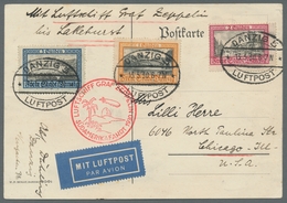 Zeppelinpost Deutschland: 1930 - SAF, Zuleitung Danzig Auf Karte Mit Bestätigungsstempel Und Ankunft - Airmail & Zeppelin