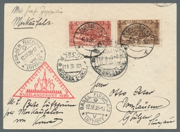Zeppelinpost Deutschland: 1930 - Russlandfahrt, Zuleitung Saar Auf Frankierter Karte Mit Bestätigung - Posta Aerea & Zeppelin