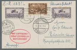 Zeppelinpost Deutschland: 1931 - Zürichfahrt, Zuleitung Saar Auf Portorichtig Frankierter Karte Mit - Correo Aéreo & Zeppelin