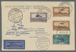 Zeppelinpost Deutschland: 1932 - Fahrt In Die Niederlande, Zuleitung Saar Auf Hochwertig Und Portori - Correo Aéreo & Zeppelin