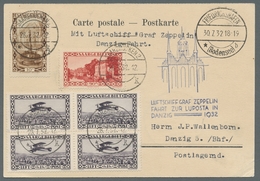 Zeppelinpost Deutschland: 1932 - LUPOSTA-Fahrt, Zuleitung Saar Auf Portorichtig Frankierter Karte Mi - Correo Aéreo & Zeppelin