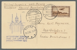 Zeppelinpost Deutschland: 1932 - LUPOSTA-Fahrt, Zuleitung Saar Auf Portorichtig Mit EF Mi. 159 Frank - Correo Aéreo & Zeppelin