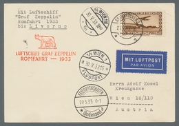 Zeppelinpost Deutschland: 1933 - Italienfahrt, Zuleitung Saar Mit Auflieferung Friedrichshafen, Best - Luft- Und Zeppelinpost