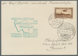 Zeppelinpost Deutschland: 1933 - Saargebietsfahrt/Abschlussflug, Hochwertig Und Portorichtig Mit Mi. - Correo Aéreo & Zeppelin