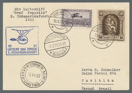 Zeppelinpost Deutschland: 1933 - 3. SAF, Zuleitung Saar Auf Karte Mit Auflieferung Friedrichshafen, - Correo Aéreo & Zeppelin